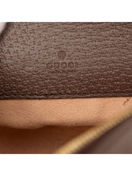 Gucci GG Supreme Sherry Line Ophidia Backpack Mini Beige Brown Leather